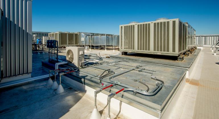 Energy modelling software showing building performance analysis.