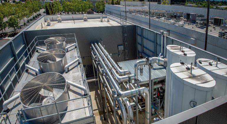 Energy modelling software showing building performance analysis.